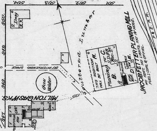 Milton Gas Company map 1884